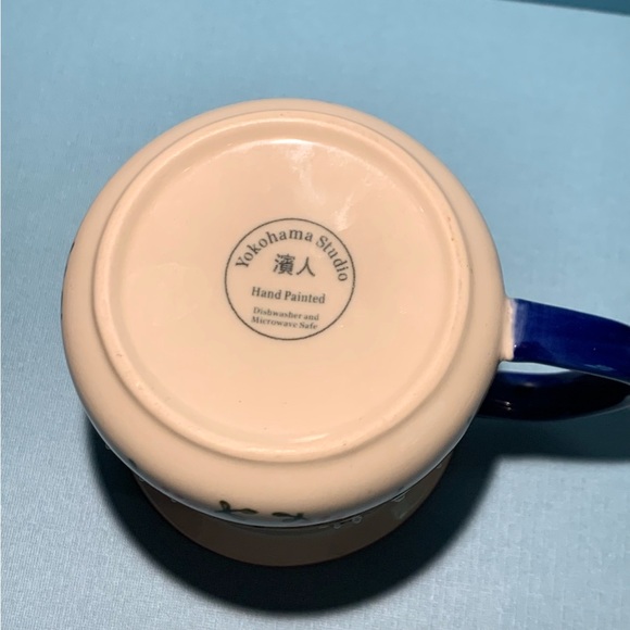 Farmer's Ceramic Mug Yokohama Studio Crafted HandPainted Floral Raised Dot Japan - Picture 5 of 9